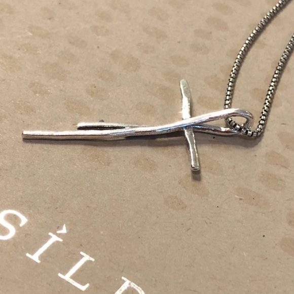 Silpada N5359 Cross Twig Pendant Sterling Silver Necklace - Picture 14 of 15